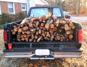 Truck with wood
