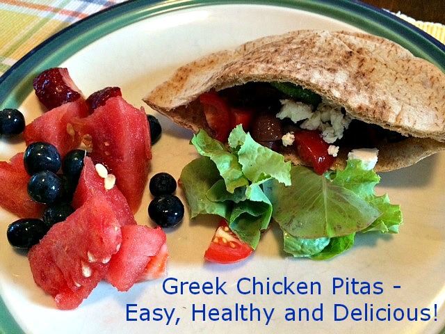 Greek chicken pitas