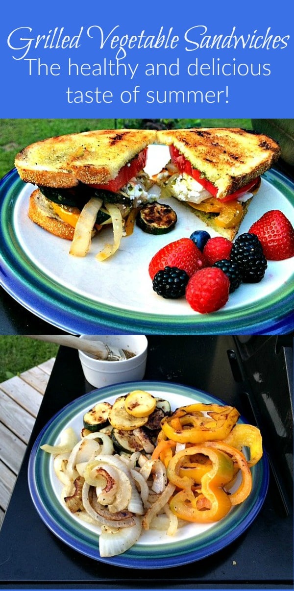 Grilled Vegetable Sandwiches - If you're looking for easy, healthy and delicious summer recipes, look no further than these delicious sandwiches on the grill! They make a great vegetarian dinner, but my meat eaters love them too! Use as many or as few vegetables as you like, plus cheese, condiments or my secret ingredient! Grilling recipes | Family dinner ideas | Vegan option