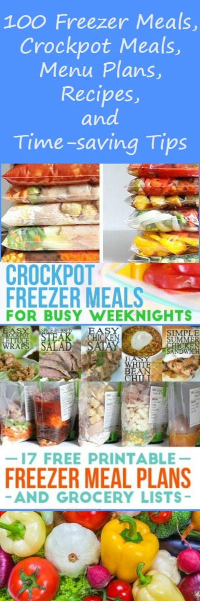 100+ free resources for make-ahead meals, freezer meals, menu plans, recipes, ebooks, organizers, templates, printables and more, from 17 top bloggers. Free resources | Crockpot | Organization | Get organized | Free stuff