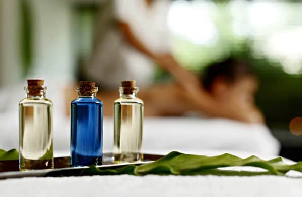 Sensual massage with essential oils